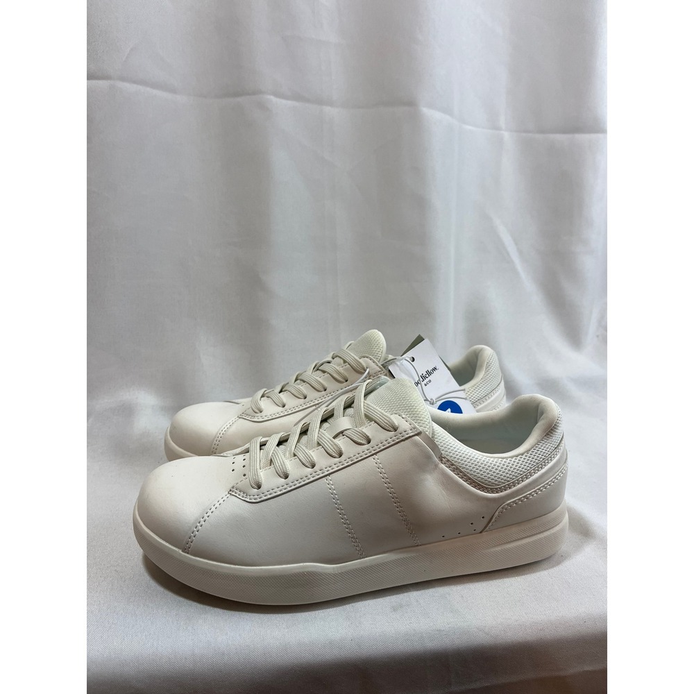 Goodfellow & Co Mens Low Top Lace Up Sneakers Off White Cream Size 7 NEW